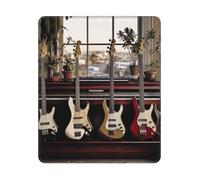 Square Mouse Pad Waterproof Gaming Mousepad with Non-Slip Rubber Base Guitar Bass Music Musical Instruments Mouse Mat Computer Mousepad for Laptop Washable Desk Mat for Office Table Home 25x30 cm