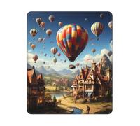 Square Mouse Pad Waterproof Gaming Mousepad with Non-Slip Rubber Base Hot air balloon flying over the roof Mouse Mat Computer Mousepad for Laptop Washable Desk Mat for Office Table Home 25x30 cm