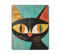 Square Mouse Pad Waterproof Gaming Mousepad with Non-Slip Rubber Base Mid-Century Modern Art Cat Mouse Mat Computer Mousepad for Laptop Washable Desk Mat for Office Table Home 25x30 cm