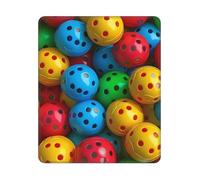Square Mouse Pad Waterproof Gaming Mousepad with Non-Slip Rubber Base Pickleball Balls Colors Pattern Mouse Mat Computer Mousepad for Laptop Washable Desk Mat for Office Table Home 25x30 cm