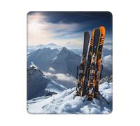 Square Mouse Pad Waterproof Gaming Mousepad with Non-Slip Rubber Base Skis on mountain Mouse Mat Computer Mousepad for Laptop Washable Desk Mat for Office Table Home 25x30 cm