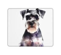 Square Mouse Pad Well-Behaved Schnauzer Mouse Mat with Rubber Base Computer Mouse Pads for Wireless Mouse Non-Slip Mousepad for Laptop Office Desk Accessories Gaming Mousepad 7 x 8.6 in
