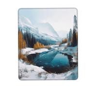 Square Mouse Pad Winter Mountains Snow Scene Mouse Mat with Non-Slip Rubber Base Custom Computer Mouse Pads for Wireless Mouses Laptop Office Desk Accessories Gaming Mousepad 7.9 x 9.5 in