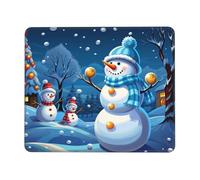 Square Mouse Pad Winter Snowman Mouse Mat with Rubber Base Computer Mouse Pads for Wireless Mouse Non-Slip Mousepad for Laptop Office Desk Accessories Gaming Mousepad 7.9 x 9.5 in