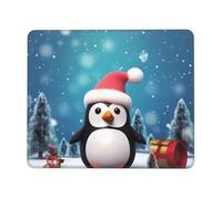 Square Mouse Pad with Non-Slip Rubber Base 10 x 12 inch Mouse Mat with Stitched Edge Christmas Penguin Gaming Mousepad for Wireless Mouse Computer Laptop Home Office Desk Pad