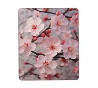 Square Mouse Pad with Non-Slip Rubber Base 10 x 12 inch Mouse Mat with Stitched Edge Pink Cherry Blossoms Gaming Mousepad for Wireless Mouse Computer Laptop Home Office Desk Pad