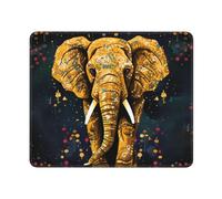 Square Mouse Pad with Non-Slip Rubber Base 10" x 12" Mouse Mat with Stitched Edge Abstract Elephant Gaming Mousepad for Wireless Mouse Computer Laptop Home Office Desk Pad