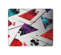 Square Mouse Pad with Non-Slip Rubber Base 10" x 12" Mouse Mat with Stitched Edge Polygonal Playing Cards Gaming Mousepad for Wireless Mouse Computer Laptop Home Office Desk Pad