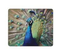 Square Mouse Pad with Non-Slip Rubber Base 10" x 12" Mouse Mat with Stitched Edge The Peacock Gaming Mousepad for Wireless Mouse Computer Laptop Home Office Desk Pad