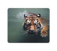 Square Mouse Pad with Non-Slip Rubber Base 10" x 12" Mouse Mat with Stitched Edge Tiger Swimming Gaming Mousepad for Wireless Mouse Computer Laptop Home Office Desk Pad