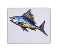 Square Mouse Pad with Non-Slip Rubber Base 7.9 x 9.5 in Mouse Mat with Stitched Edge Fish Art Gaming Mousepad for Wireless Mouse Computer Laptop Home Office Desk Pad