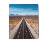 Square Mouse Pad with Non-Slip Rubber Base 7.9 x 9.5 in Mouse Mat with Stitched Edge Freeway Highway Road in The Desert Gaming Mousepad for Wireless Mouse Computer Laptop Home Office Desk Pad