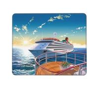 Square Mouse Pad with Non-Slip Rubber Base 7.9 x 9.5 in Mouse Mat with Stitched Edge Summer Sea Cruise Gaming Mousepad for Wireless Mouse Computer Laptop Home Office Desk Pad