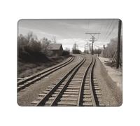 Square Mouse Pad with Non-Slip Rubber Base 7.9 x 9.5 in Mouse Mat with Stitched Edge Train Track Gaming Mousepad for Wireless Mouse Computer Laptop Home Office Desk Pad