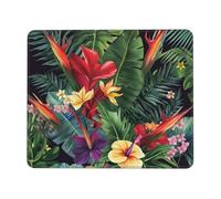 Square Mouse Pad with Non-Slip Rubber Base 7.9 x 9.5 in Mouse Mat with Stitched Edge Tropical Plant Flowers Gaming Mousepad for Wireless Mouse Computer Laptop Home Office Desk Pad