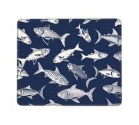 Square Mouse Pad with Non-Slip Rubber Base 7.9 x 9.5 in Mouse Mat with Stitched Edge Various Sea Fish Pattern Gaming Mousepad for Wireless Mouse Computer Laptop Home Office Desk Pad