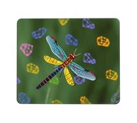 Square Mouse Pad with Non-Slip Rubber Base 7 x 8.6 in Mouse Mat with Stitched Edge Colorful Dragonfly Gaming Mousepad for Wireless Mouse Computer Laptop Home Office Desk Pad