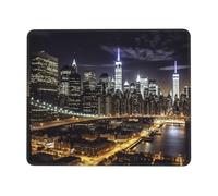 Square Mouse Pad with Non-Slip Rubber Base 7 x 8.6 in Mouse Mat with Stitched Edge New York Night Gaming Mousepad for Wireless Mouse Computer Laptop Home Office Desk Pad