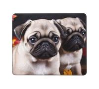 Square Mouse Pad with Non-Slip Rubber Base 7 x 8.6 in Mouse Mat with Stitched Edge Puppys Pug Gaming Mousepad for Wireless Mouse Computer Laptop Home Office Desk Pad