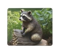 Square Mouse Pad with Non-Slip Rubber Base 7 x 8.6 in Mouse Mat with Stitched Edge Raccoon Statue Gaming Mousepad for Wireless Mouse Computer Laptop Home Office Desk Pad