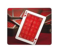 Square Mouse Pad with Non-Slip Rubber Base 7 x 8.6 in Mouse Mat with Stitched Edge Red Background Playing Cards Gaming Mousepad for Wireless Mouse Computer Laptop Home Office Desk Pad