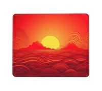 Square Mouse Pad with Non-Slip Rubber Base 7 x 8.6 in Mouse Mat with Stitched Edge Red Sunrise Gaming Mousepad for Wireless Mouse Computer Laptop Home Office Desk Pad