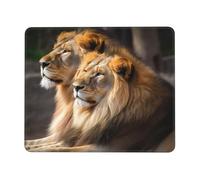 Square Mouse Pad with Non-Slip Rubber Base 7 x 8.6 in Mouse Mat with Stitched Edge Two Lions Gaming Mousepad for Wireless Mouse Computer Laptop Home Office Desk Pad