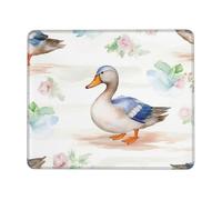 Square Mouse Pad with Non-Slip Rubber Base 7 x 8.6 in Mouse Mat with Stitched Edge Watercolor Duck Gaming Mousepad for Wireless Mouse Computer Laptop Home Office Desk Pad