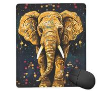 Square Mouse Pad with Non-Slip Rubber Base 7" x 9" Mouse Mat with Stitched Edge Abstract Elephant Gaming Mousepad for Wireless Mouse Computer Laptop Home Office Desk Pad
