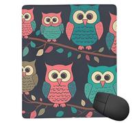 Square Mouse Pad with Non-Slip Rubber Base 7" x 9" Mouse Mat with Stitched Edge Cute Owls Gaming Mousepad for Wireless Mouse Computer Laptop Home Office Desk Pad
