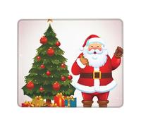 Square Mouse Pad with Non-Slip Rubber Base 8.3 x 10.3 in Mouse Mat with Stitched Edge Santa Claus Christmas Tree Xmas Gaming Mousepad for Wireless Mouse Computer Laptop Home Office Desk Pad