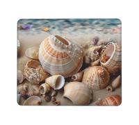 Square Mouse Pad with Non-Slip Rubber Base 8.3 x 10.3 in Mouse Mat with Stitched Edge Seashells by The Seashore Gaming Mousepad for Wireless Mouse Computer Laptop Home Office Desk Pad