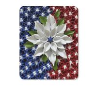 Square Mouse Pad with Non-Slip Rubber Base America Patriotic Flower Mouse Mat with Stitched Edge Gaming Mousepad for Wireless Mouse Computer Laptop Home Office Desk Pad 20 * 25cm
