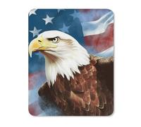 Square Mouse Pad with Non-Slip Rubber Base American White Eagle Mouse Mat with Stitched Edge Gaming Mousepad for Wireless Mouse Computer Laptop Home Office Desk Pad 20 * 25cm