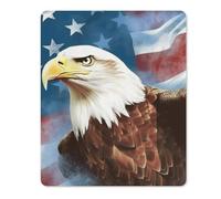 Square Mouse Pad with Non-Slip Rubber Base American White Eagle Mouse Mat with Stitched Edge Gaming Mousepad for Wireless Mouse Computer Laptop Home Office Desk Pad 18 * 22cm