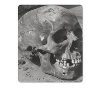 Square Mouse Pad with Non-Slip Rubber Base Ancient Human Skull Mouse Mat with Stitched Edge Gaming Mousepad for Wireless Mouse Computer Laptop Home Office Desk Pad 18 * 22cm