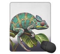 Square Mouse Pad with Non-Slip Rubber Base Chameleon Mouse Mat with Stitched Edge Gaming Mousepad for Wireless Mouse Computer Laptop Home Office Desk Pad11.8"x9.8"