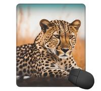 Square Mouse Pad with Non-Slip Rubber Base Cheetah Waiting Mouse Mat with Stitched Edge 10" x 12" Gaming Mousepad for Wireless Mouse Computer Laptop Home Office Desk Pad