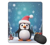 Square Mouse Pad with Non-Slip Rubber Base Christmas Penguin Mouse Mat with Stitched Edge 10" x 12" Gaming Mousepad for Wireless Mouse Computer Laptop Home Office Desk Pad
