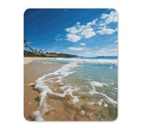 Square Mouse Pad with Non-Slip Rubber Base Clear Sky Wave Beach Mouse Mat with Stitched Edge Gaming Mousepad for Wireless Mouse Computer Laptop Home Office Desk Pad 25 * 30cm