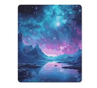 Square Mouse Pad with Non-Slip Rubber Base Cool Star River Mouse Mat with Stitched Edge Gaming Mousepad for Wireless Mouse Computer Laptop Home Office Desk Pad 18 * 22cm