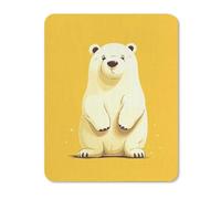 Square Mouse Pad with Non-Slip Rubber Base Cute Cartoon Polar Bear Mouse Mat with Stitched Edge Gaming Mousepad for Wireless Mouse Computer Laptop Home Office Desk Pad 20 * 25cm