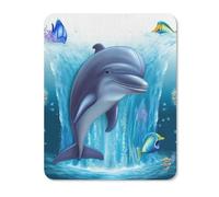 Square Mouse Pad with Non-Slip Rubber Base Dolphin Mouse Mat with Stitched Edge Gaming Mousepad for Wireless Mouse Computer Laptop Home Office Desk Pad 20 * 25cm
