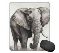 Square Mouse Pad with Non-Slip Rubber Base Elephant Sketch Mouse Mat with Stitched Edge 10" x 12" Gaming Mousepad for Wireless Mouse Computer Laptop Home Office Desk Pad
