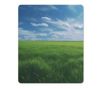 Square Mouse Pad with Non-Slip Rubber Base Field Green Grass Mouse Mat with Stitched Edge Gaming Mousepad for Wireless Mouse Computer Laptop Home Office Desk Pad 18 * 22cm