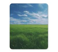 Square Mouse Pad with Non-Slip Rubber Base Field Green Grass Mouse Mat with Stitched Edge Gaming Mousepad for Wireless Mouse Computer Laptop Home Office Desk Pad 25 * 30cm
