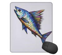 Square Mouse Pad with Non-Slip Rubber Base Fish Art Mouse Mat with Stitched Edge Gaming Mousepad for Wireless Mouse Computer Laptop Home Office Desk Pad11.8"x9.8"