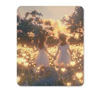Square Mouse Pad with Non-Slip Rubber Base Girls Holding Hands Mouse Mat with Stitched Edge Gaming Mousepad for Wireless Mouse Computer Laptop Home Office Desk Pad 25 * 30cm