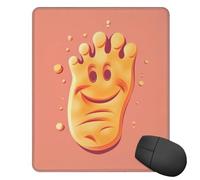 Square Mouse Pad with Non-Slip Rubber Base Happy Foot Mouse Mat with Stitched Edge Gaming Mousepad for Wireless Mouse Computer Laptop Home Office Desk Pad 9.4"x7.9"