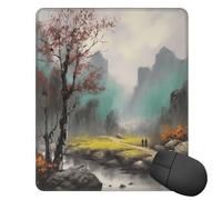 Square Mouse Pad with Non-Slip Rubber Base Landscape Painting Mouse Mat with Stitched Edge Gaming Mousepad for Wireless Mouse Computer Laptop Home Office Desk Pad11.8"x9.8"
